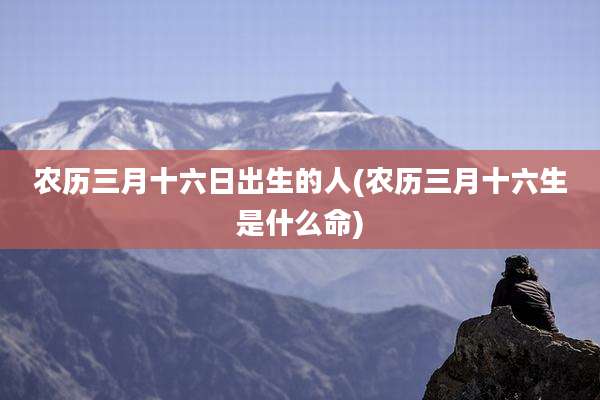 农历三月十六日出生的人(农历三月十六生是什么命)