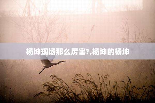 杨坤现场那么厉害?,杨坤的杨坤