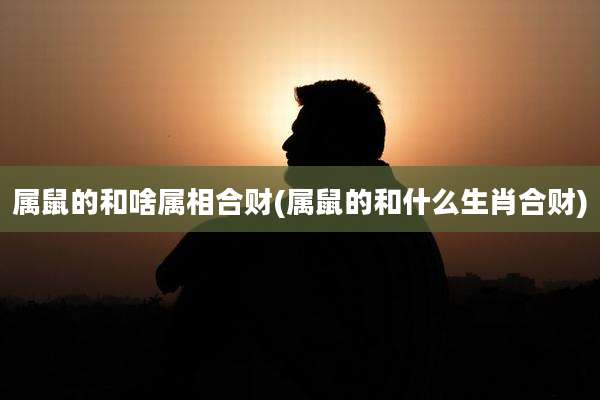 属鼠的和啥属相合财(属鼠的和什么生肖合财)