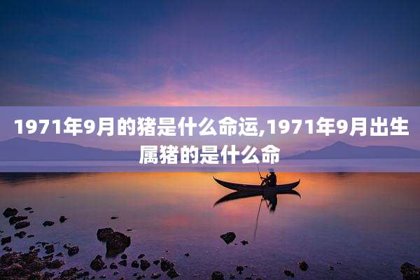 1971年9月的猪是什么命运,1971年9月出生属猪的是什么命