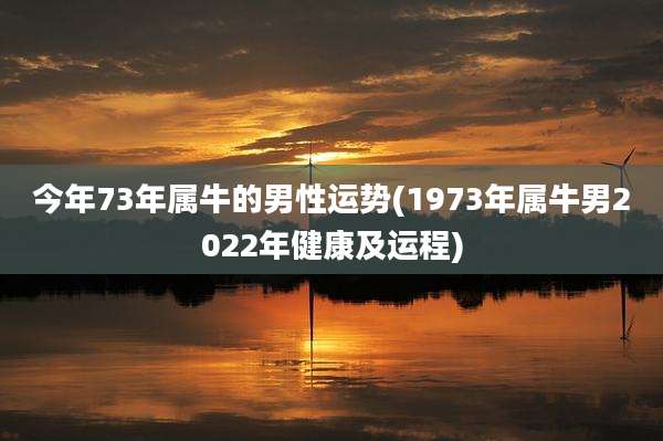 今年73年属牛的男性运势(1973年属牛男2022年健康及运程)