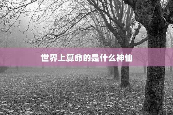 世界上算命的是什么神仙