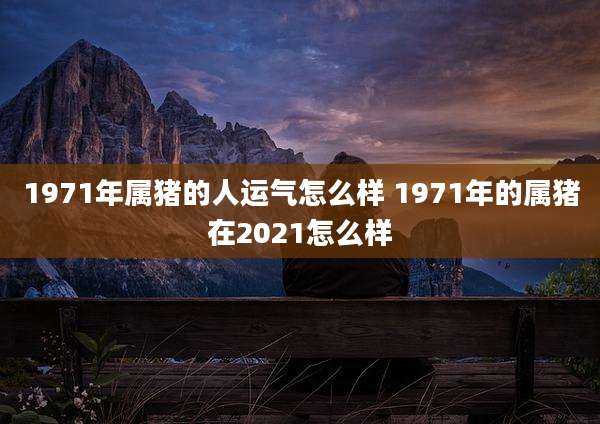 1971年属猪的人运气怎么样 1971年的属猪在2021怎么样