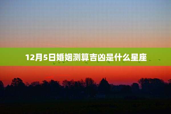 12月5日婚姻测算吉凶是什么星座