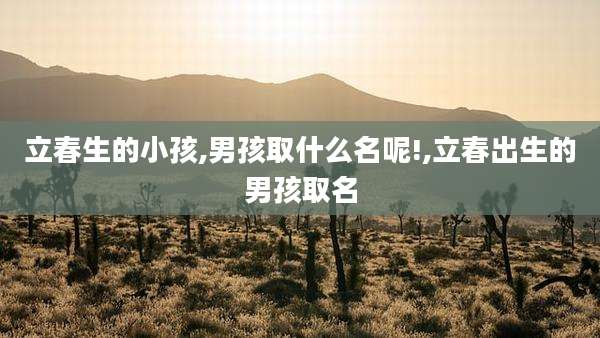 立春生的小孩,男孩取什么名呢!,立春出生的男孩取名