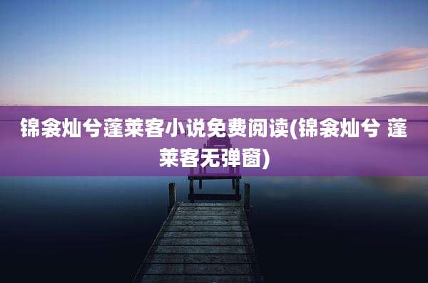 锦衾灿兮蓬莱客小说免费阅读(锦衾灿兮 蓬莱客无弹窗)
