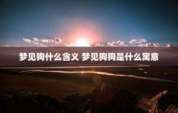 梦见狗什么含义 梦见狗狗是什么寓意
