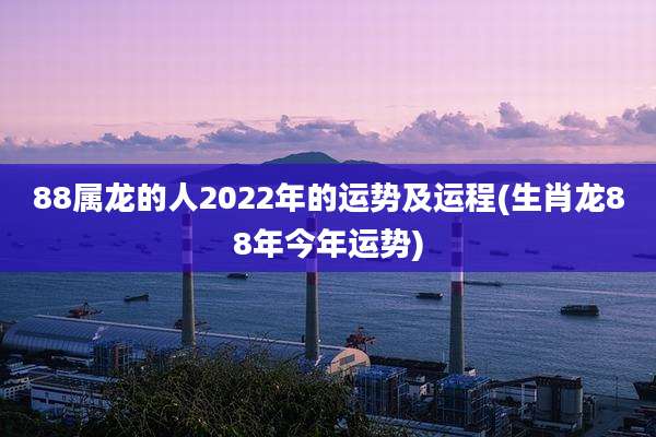 88属龙的人2022年的运势及运程(生肖龙88年今年运势)