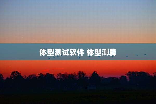 体型测试软件 体型测算