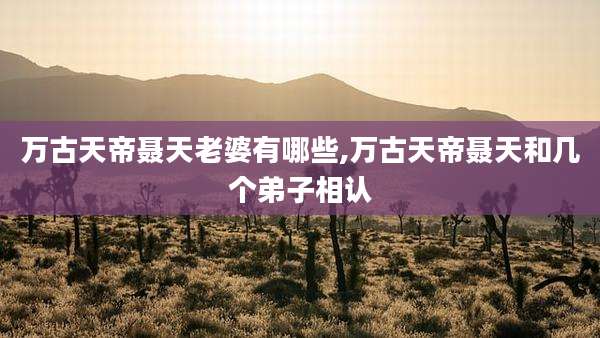 万古天帝聂天老婆有哪些,万古天帝聂天和几个弟子相认