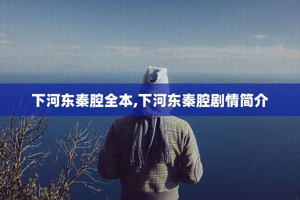 下河东秦腔全本,下河东秦腔剧情简介
