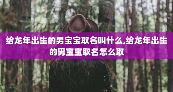 给龙年出生的男宝宝取名叫什么,给龙年出生的男宝宝取名怎么取