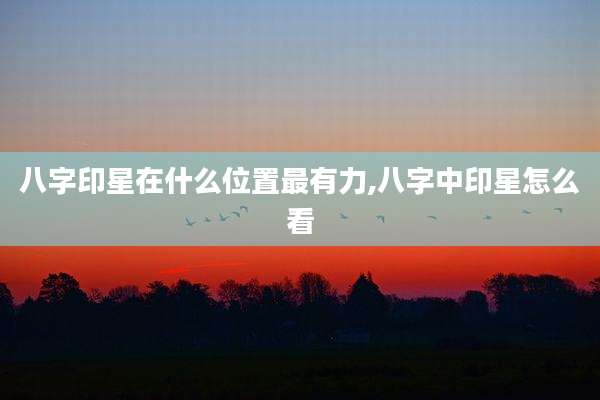 八字印星在什么位置最有力,八字中印星怎么看