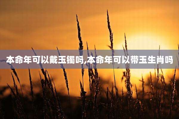 本命年可以戴玉镯吗,本命年可以带玉生肖吗