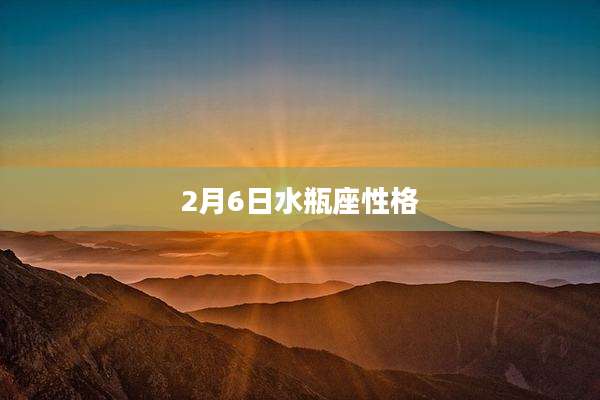 2月6日水瓶座性格