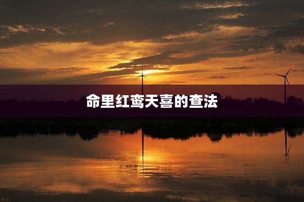 命里红鸾天喜的查法