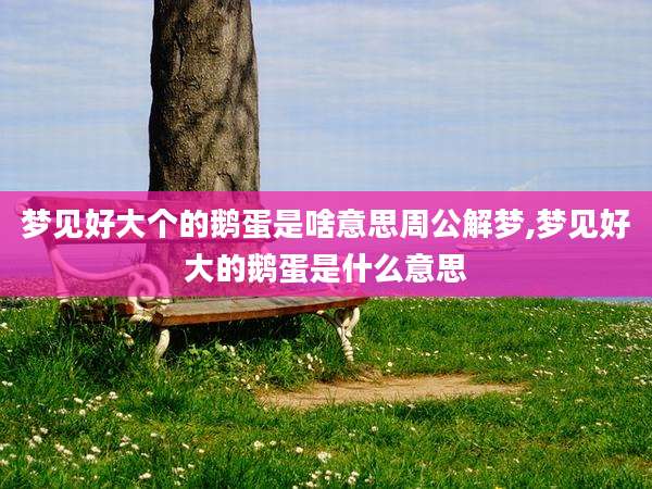 梦见好大个的鹅蛋是啥意思周公解梦,梦见好大的鹅蛋是什么意思