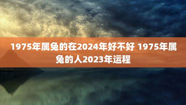 1975年属兔的在2024年好不好 1975年属兔的人2023年运程