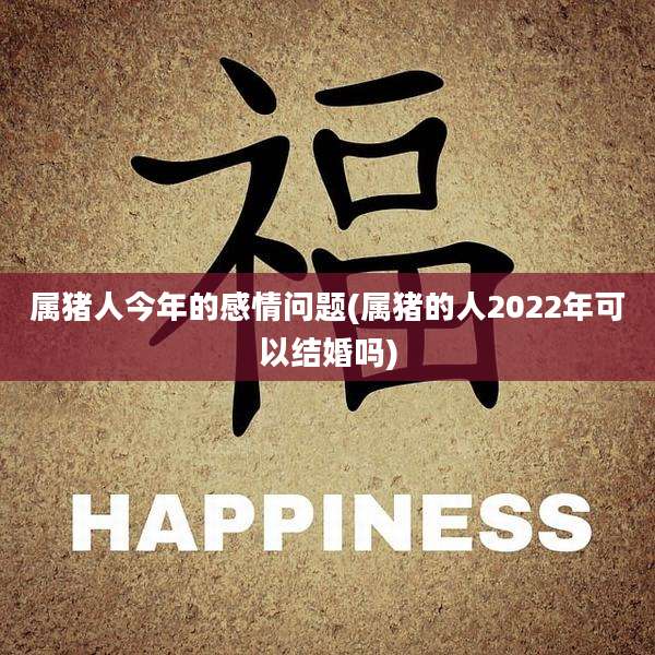 属猪人今年的感情问题(属猪的人2022年可以结婚吗)