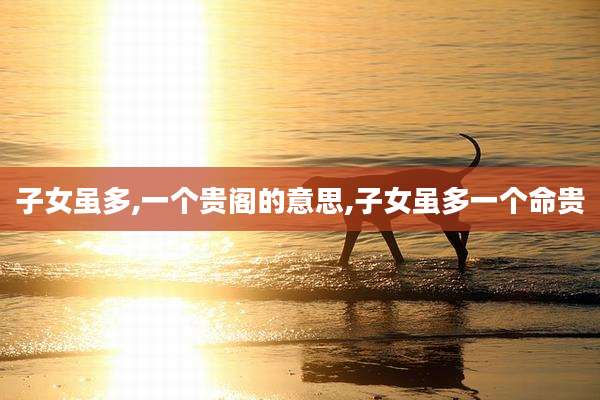 子女虽多,一个贵阁的意思,子女虽多一个命贵