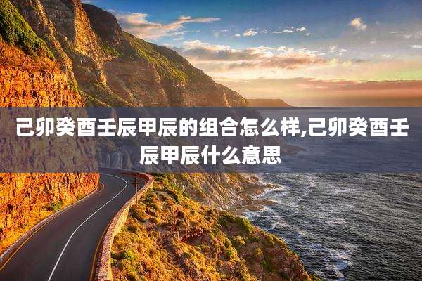 己卯癸酉壬辰甲辰的组合怎么样,己卯癸酉壬辰甲辰什么意思