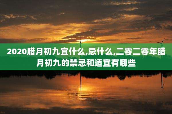 2020腊月初九宜什么,忌什么,二零二零年腊月初九的禁忌和适宜有哪些