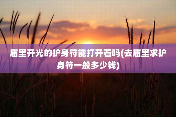 庙里开光的护身符能打开看吗(去庙里求护身符一般多少钱)