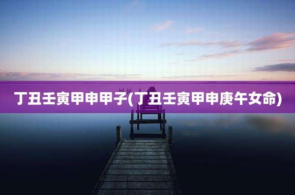丁丑壬寅甲申甲子(丁丑壬寅甲申庚午女命)