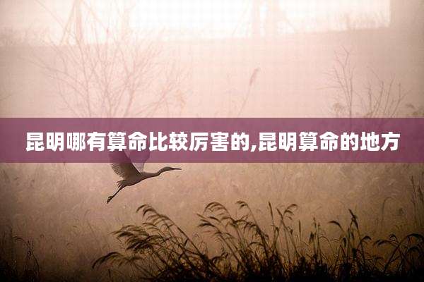 昆明哪有算命比较厉害的,昆明算命的地方