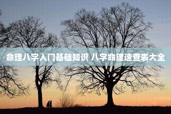 命理八字入门基础知识 八字命理速查表大全