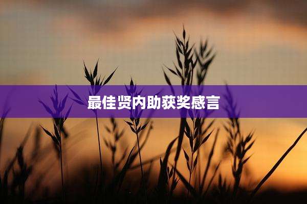 最佳贤内助获奖感言