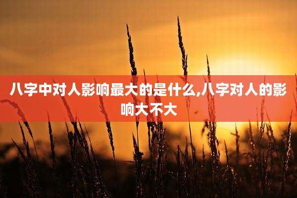 八字中对人影响最大的是什么,八字对人的影响大不大