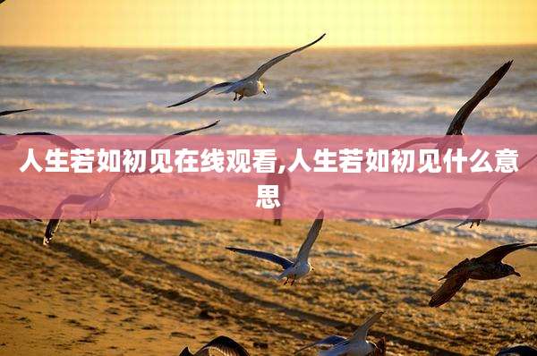人生若如初见在线观看,人生若如初见什么意思