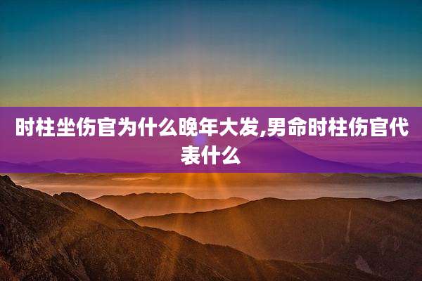 时柱坐伤官为什么晚年大发,男命时柱伤官代表什么
