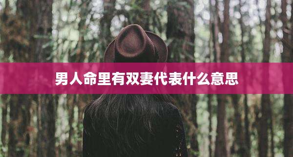 男人命里有双妻代表什么意思