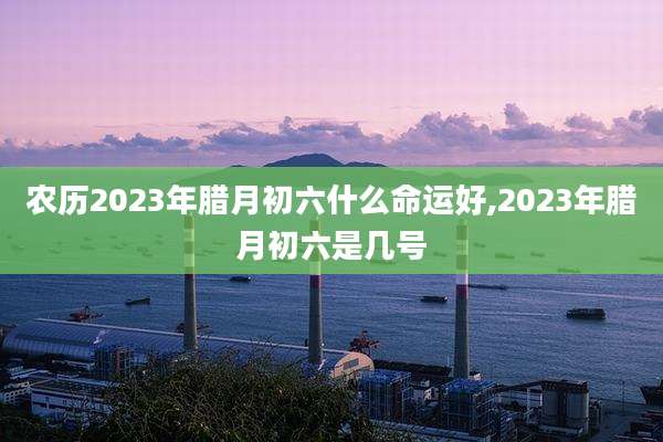 农历2023年腊月初六什么命运好,2023年腊月初六是几号