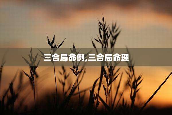 三合局命例,三合局命理