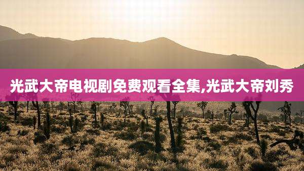光武大帝电视剧免费观看全集,光武大帝刘秀