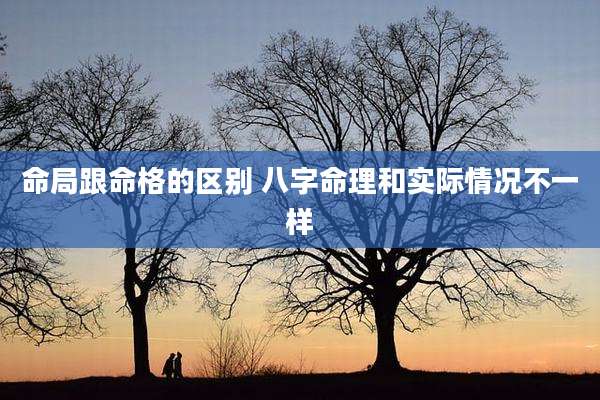 命局跟命格的区别 八字命理和实际情况不一样