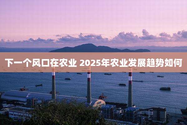 下一个风口在农业 2025年农业发展趋势如何