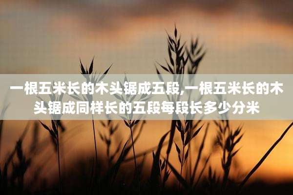 一根五米长的木头锯成五段,一根五米长的木头锯成同样长的五段每段长多少分米
