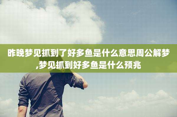 昨晚梦见抓到了好多鱼是什么意思周公解梦,梦见抓到好多鱼是什么预兆