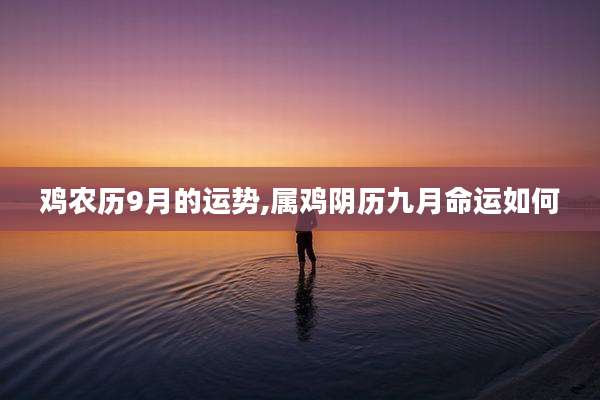 鸡农历9月的运势,属鸡阴历九月命运如何