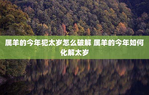 属羊的今年犯太岁怎么破解 属羊的今年如何化解太岁