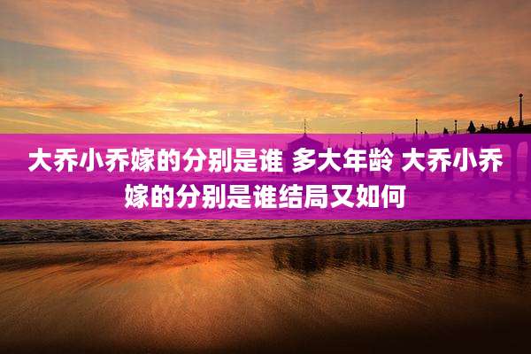 大乔小乔嫁的分别是谁 多大年龄 大乔小乔嫁的分别是谁结局又如何
