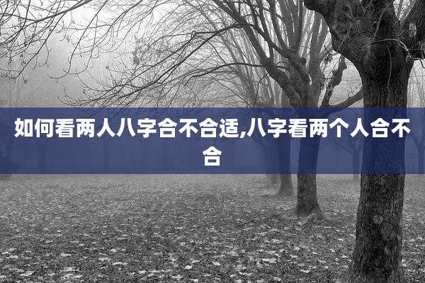 如何看两人八字合不合适,八字看两个人合不合