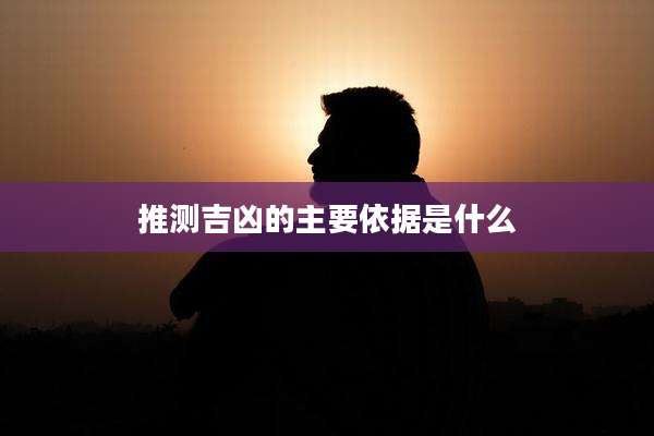推测吉凶的主要依据是什么
