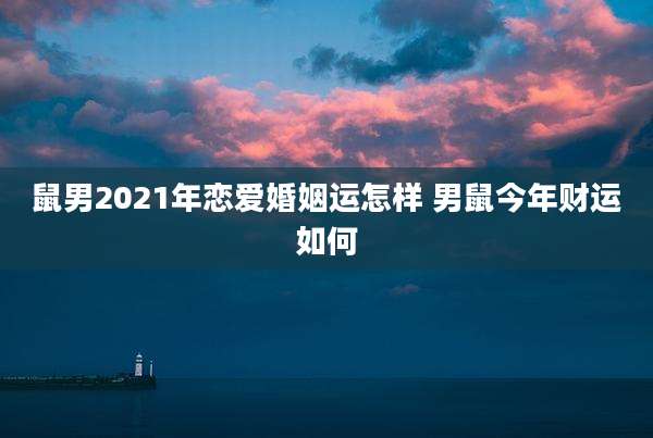 鼠男2021年恋爱婚姻运怎样 男鼠今年财运如何
