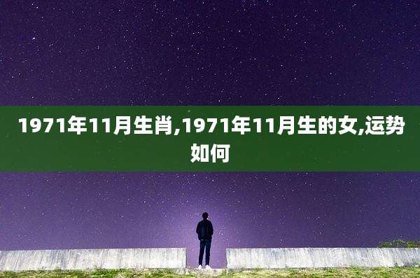 1971年11月生肖,1971年11月生的女,运势如何