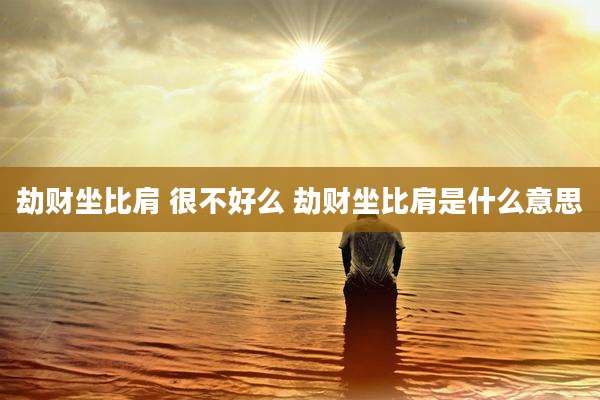 劫财坐比肩 很不好么 劫财坐比肩是什么意思
